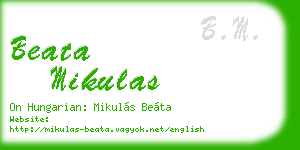 beata mikulas business card