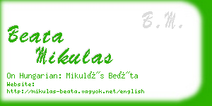 beata mikulas business card